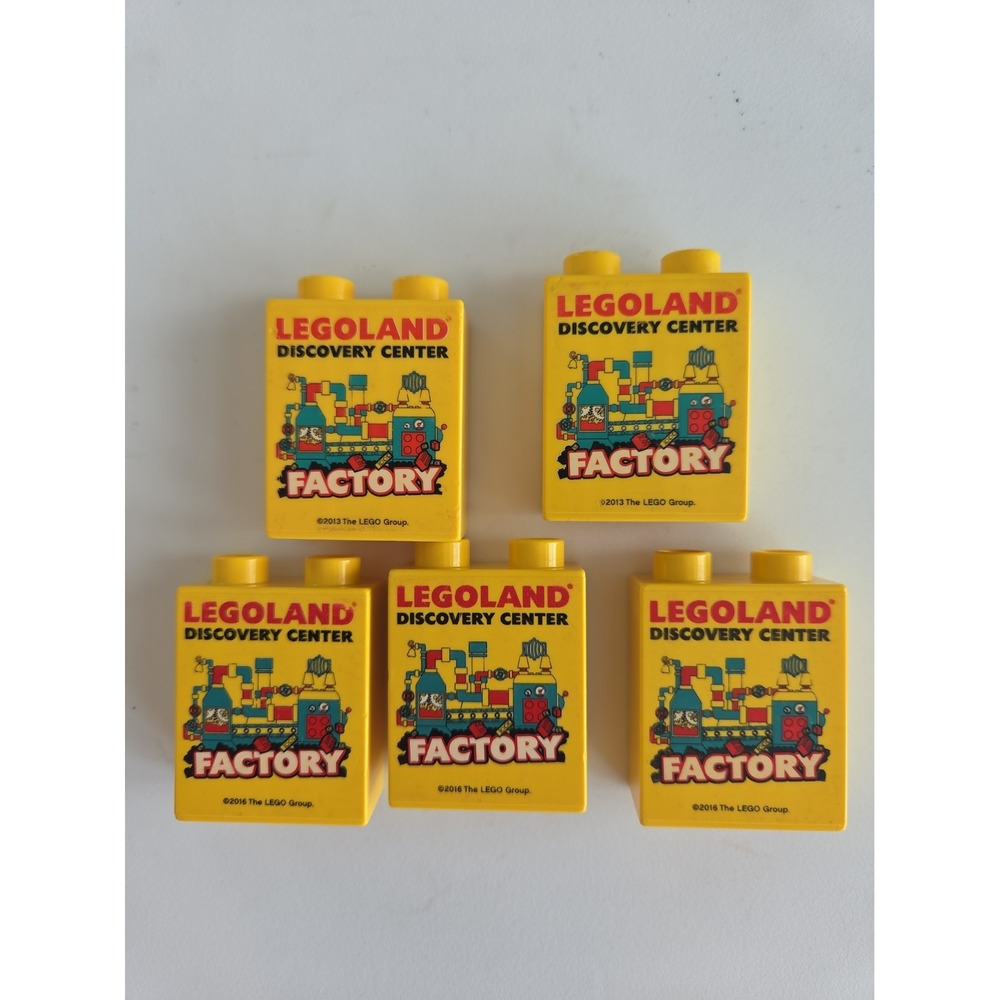 5x LEGO Duplo Yellow Brick 1x2x2 Factory 2016 Legoland Discovery Center
